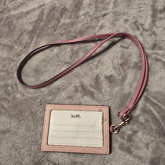 Pink Coach Lanyard Card Holder - Picture 2 of 2
